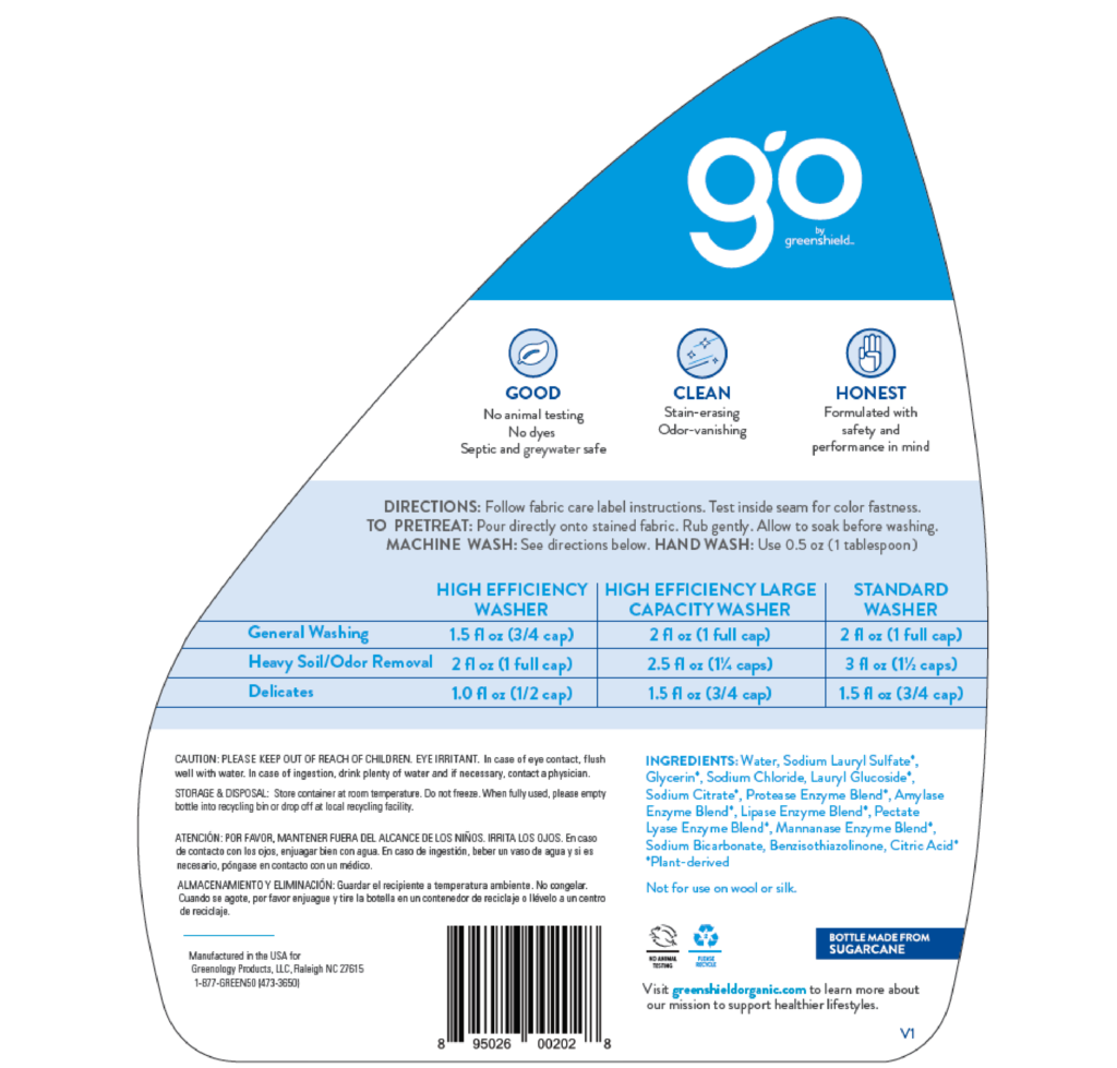 Natural Enzyme Laundry Detergent in Free & Clear Greenshield Organic